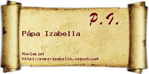 Pápa Izabella névjegykártya